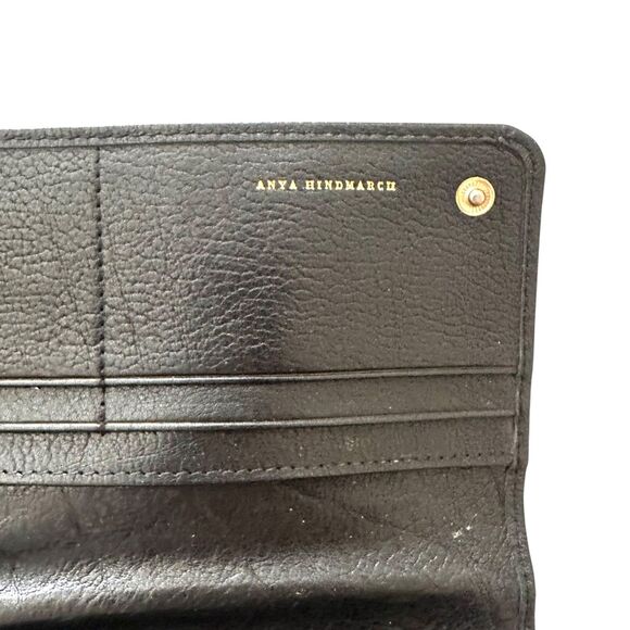 ANYA HINDMARCH Leather Zippered Wallet Black - Picture 4 of 5